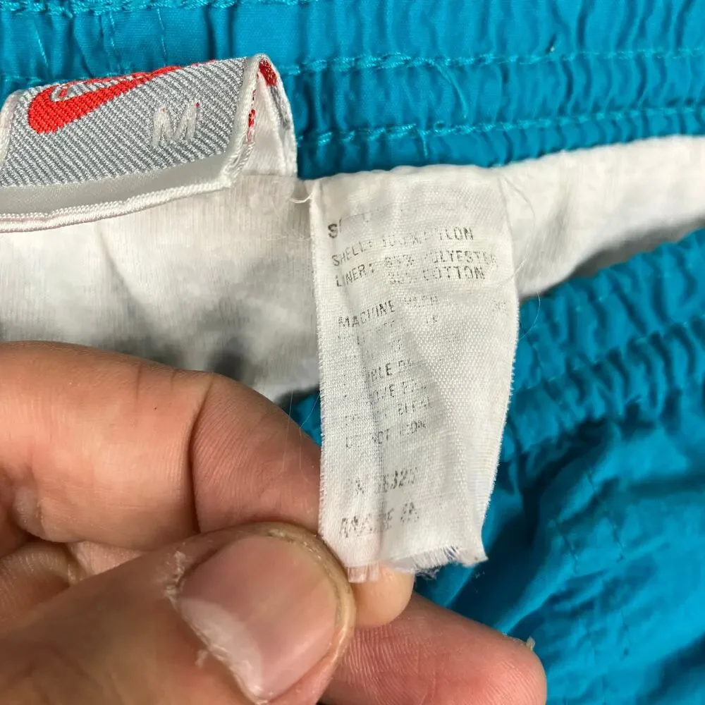Nike Swim Trunks Mens M Teal Blue Lined Quick Dry Nylon Drawstring‎ Swim Shorts